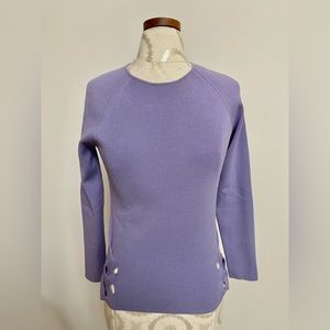 Worth Purple LS Sweater w/  Cut-out bodice details Small